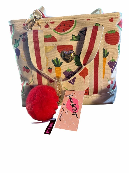 Betsey Johnson Handbags - 🍒 NWT Luv Betsey Johnson Fruit & Veggie Canvas Tote + Crossbody Strap 🍉